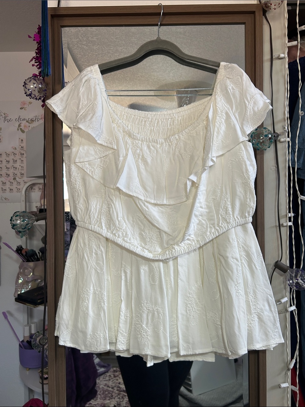 TORRID White Ruffled Top and skirt Set